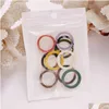 Bracelets porte-bonheur 10 Pcs / Lot Couleur Mixte À La Mode Coréenne Simple Colorf Résine Bagues Ensemble Pour Les Femmes Bijoux De Fête Toute Goutte Dhgarden Dhzj6