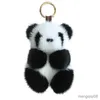 Llaveros Cordones Pequeño Panda Muñeco de peluche Bolso de mujer Lindo Imitación Piel Panda Coche Llavero Lindo Coche Llavero Moda Regalo R231103