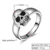 Cluster Rings Zabra Real 925 Sterling Silver Punk Skull Ring Men Vintage For Women Lovers Fashion Cool Jewelry Anillos de Plata