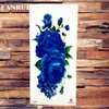 Tatuagens temporárias falsas grandes flor -avermelhas de flor azul rosa peony tatuagens temporárias para mulheres meninas adesivo Arte de arte corporal tatuagem papel 3d flora tatoos z0403