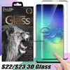 Edge Glue Curved Screen Protector Härdat glas för Samsung Galaxy S21 S20 Ultra S10 Note 10 S9 S8 Plus S7 Fodralvänligt