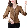 Women's Blouses Polka Dot Shirt Women's Spring 2023 Skirt Small With Waist And Western Style Slim Short Lotus Leaf Chiffon Top
