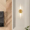 Wandlampen Noordelijke gouden strip Lichten Moderne Led Lamp Slaapkamer Bedspiegel Voorlichte Licht Woonkamer Achtergrond SCONCE