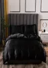 Zestaw luksusowych pościeli King size czarny satynowy jedwabny łącznikowy łóżko Tekstyle Tekstyle Queen Size Cover CY2005194469830