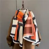 Scarves Cashmere Thick Winter Shawl Scarf Fashion Geometric Printing Warm Cashmere Buvanda Rain Cape Bag Leisure Travel Echarpe 2023 231103