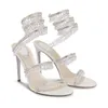 Fairy 2109a Wind Wedding Quality Women's Shoes Party Banket Stiletto High-Heel Sexig Snake Wrap Strap Ankel Sandaler 230403