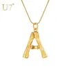 U7 – colliers avec pendentif en bambou pour femmes, grandes lettres, initiales, avec 22 chaînes serpent, bijoux de l'alphabet, cadeau de fête des mères, P12488