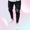 Jean Slim pour hommes, pantalon en Denim, style décontracté, Slim, motard, trou au genou, hip hop, déchiré, délavé, en détresse, 8464494