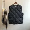 Gilet da donna Gilet imbottito nero Gilet da donna Gilet con bottoni o colletto Cappotto caldo trapuntato leggero oversize senza maniche