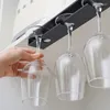 Kitchen Storage Wine Glass Holder Hanging Under Shelf Plastic Stemware Rack Glassware Drying Hanger For Bar