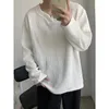 Herr hoodies koreanska mode v-ringning män kvinnor high street hip-hop höst streetwear tröjor lösa casual pullover kläder