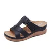 Slippers Summer Women Wedge Sandals Sandals Premium Orthopedic Open Toe Sandals Винтажные анти-скользкие кожа повседневная женская платформа ретро обувь 230403