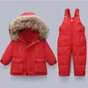 Down Coat Russian Winter -30 grader Baby Boy Girl Clothing Set Warm Jacket Snowsuit Toddler Kids Clothes Ski Suit Overalls 80-110