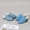 Pantoffel Sommer Kinderschuhe Kinder Outdoor Rutschen Baby Mädchen Denim Hausschuhe Kleinkind Jungen Blau Marke Wohnungen Prinzessin Slip On 230403