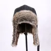 Berets B-8430 Unisex Russische Ushanka Bomber Caps Männer Frauen Kunstpelz Trapper Hut Leder Wind Proof Earflap Warme Kopfbedeckung