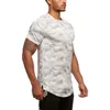 Herr t-skjortor män kort ärm t-shirt kamouflage polyester snabb torr skjorta tee för träning jogger bodybuilder t-shirt