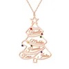 Verkaufstag mit mit Diamanten eingelegten Namen, Weihnachtsbaum-Halsketten, Freunden, Familie, mehreren Anhängern