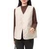 Gilet da donna Giacca termica morbida Gilet spesso da donna Gilet elegante con scollo a V senza maniche Caldo inverno casual antivento