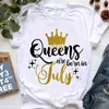 T-Shirt Femme Golden Crown Queen sont nés en janvier à décembre T-Shirt imprimé graphique vêtements pour femmes T-Shirt Femme cadeau d'anniversaire hauts 230403