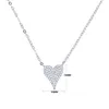 Collane con pendente Minimalista Carino Micro Pave Collana a forma di cuore Argento sterling 925 Completamente pavimentato Trasparente Cz Piccolo fascino amante Clavicola Gioielli Donna 231102