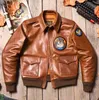 Cuir Faux YR pour hommes. Manteau en peau de vache classique A 2 Oil. Veste en cuir véritable de luxe A2 de l'armée de l'air. Excape Bomber. Rider tissu véritable 231102