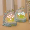 Luci notturne Lampada da fiore fai-da-te Lampada da comodino a LED fatta a mano Borsa in materiale Atmosfera Regalo artigianale per il compleanno di San Valentino