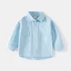 Barnskjortor Spring och Autumn Baby Boys 'Shirt Patch Långärmad baby Top Cotton Baby Cardigan 230403