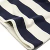 Polo da uomo 2023 Estate giapponese Casual 260g T-shirt pesante Blu e bianco a righe Cuciture All-match a maniche corte
