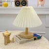 Bureaulampen Retro geplooide tafellamp Koreaans hout dimmen papier bureaulamp schattig creatief nachtlampje bedlamp cadeau voor vriendin Q231104