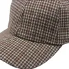 Ball Caps Vintage Tweed Baba Şapkası Houndstooth Brown Beyzbol Kapağı Erkekler