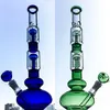 Big Beaker Bongs Hookahs podwójne ramię Perc Glass Bong Rurka prosta rura wodna rura wodna 18 mm staw żeńskim 16,5 "Wysokie Bongs GB1218