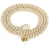 Fashion 8/12/14/15/18mm Hip Hop Iced Out Jewelry Cuban Link Chain Gold Plated Stainless Steel IcedOut Jew elry Chain