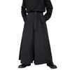 Herrenhose Harajuku Schwarz Elastische Taille Streetwear Warm Dark Style Samurai Herbsthose Herren für Cosplay