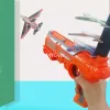 Skumplan Launcher Toy Gun Manual Catapult Airplanes Glider Toy Gun With 4 Foam Planes for Boys Kids Aircraft Shooting Games