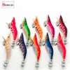 Baits Lures Cuttlefish Jig Wobblers Wooden ShrimpFishingTrout Lures Set Jigging Wood Squid Hard Artificial Bait Luminous Sea Bass 10PCS 230331