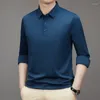 Men's Polos Men Business Casual Polo Shirts Spandex Nylon Blended Fabric Comfy Black Pink Blue Gray Basic Tops 4 Season Wear