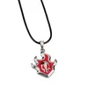 Collane con ciondolo Anime Bleach Red Smalto Pendnat Collana per uomo Donna Vintage Cordoncino in pelle Choker Fan Cosplay Gioielli da collezione