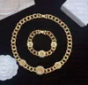 Fashion Designer Necklaces V Pendant Banshee Head 18K Gold Plated Bracelets Earrings Rings Birthday Festive Engagement Gifts V125050498