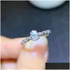 Anelli Anello opale genuino Real 925 Sterling Sier Fine Jewelry 4X6Mm Colorf Natrual Gemstone Per le donne Regalo di compleanno Shi Dhgarden Dhrfg