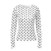 夏のデザイナームーンプリントTシャツ女性2021レディラウンドネック長袖アイスシルクトップトップレディースアンダーウェア衣類Y2K Tシャツ
