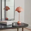 Skrivbordslampor danska moderna svampform macaron bordslampa sovrum studie led retro smidesjärn e27 läsningslampa hem dekoration bordslampa q231104