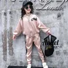 Jackets Childrens clothing suit letter printing satin bright sports top coat trousers 3 12year old CUHK child wear quality kids clothes 231110