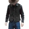 Vestes pour hommes Cowboy Gilets Classique Pure Couleur Velours Côtelé Veste Veste Pour Hommes Automne Vintage Botton-up V Cou Manteau Sans Manches