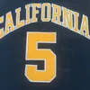 5 Jason Kidd College Jersey California Golden Bears Basketball University Circt Team Color Black For Sport Fãs Bordados de algodão puro respiráveis ​​Homens de algodão NCAA