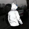 Männer Jacken Plus Größe 4XL Männer Frühling Herbst voll reflektierende Windjacke wasserdichte Jacke männlichen High street hip hop Lose mit kapuze Mäntel 230331