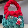 festive days velvet filling core gauze strip line DIY womens bag handmade woven bag day Halloween gift bag 221102