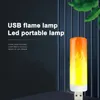 Flame Effect Lampa Symulacja USB Dynamiczna migocząca żarówka Dekoracyjne Nocne światło ognisko dekoracje ogrodowe