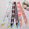 Fashionable printed small scarves, chain pattern decoration, hair binding ribbons, women's binding bag ribbons