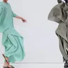 Miyake-Conjuntos plisados de dos piezas para mujer, camiseta de manga larga de verano, Tops, pantalones sueltos para mujer, ropa informal de diseñador Original