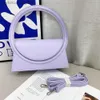 Luxury Handbag Lilac Fashion Small Design Handheld Bag Ring Handle 2023 New Versatile Big Ring Handheld Bag Underarm Handheld Bag Single Shoulder Crossbody Bag Y